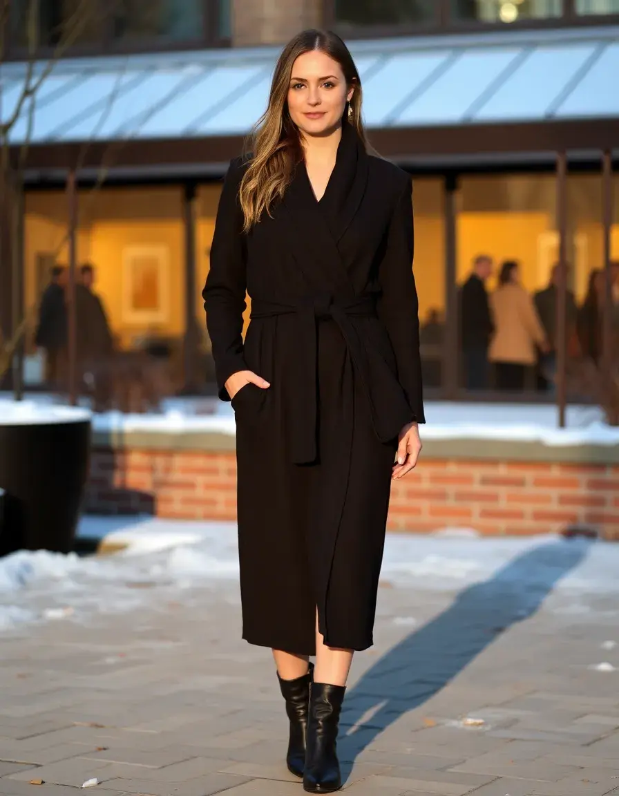 Vestido invierno mujer cruzado de lana