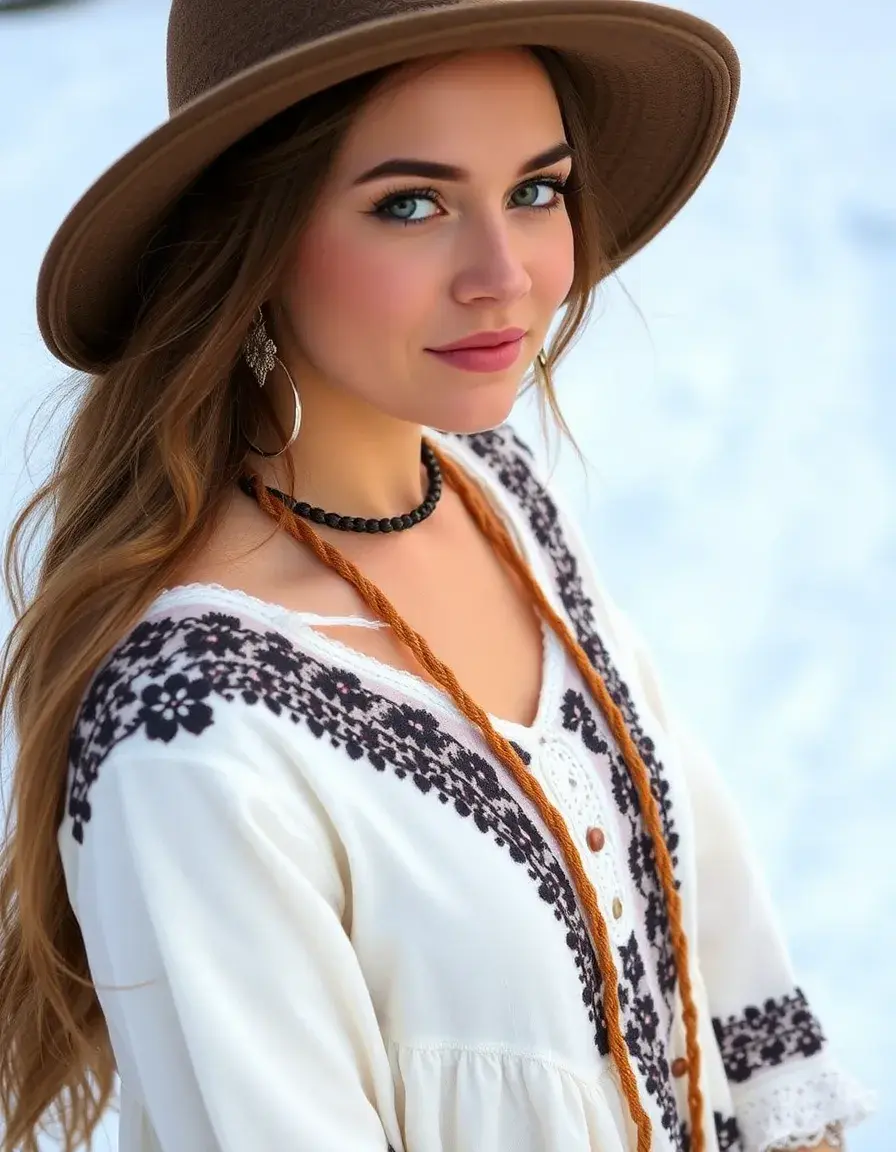 Vestido invierno mujer estilo boho grueso