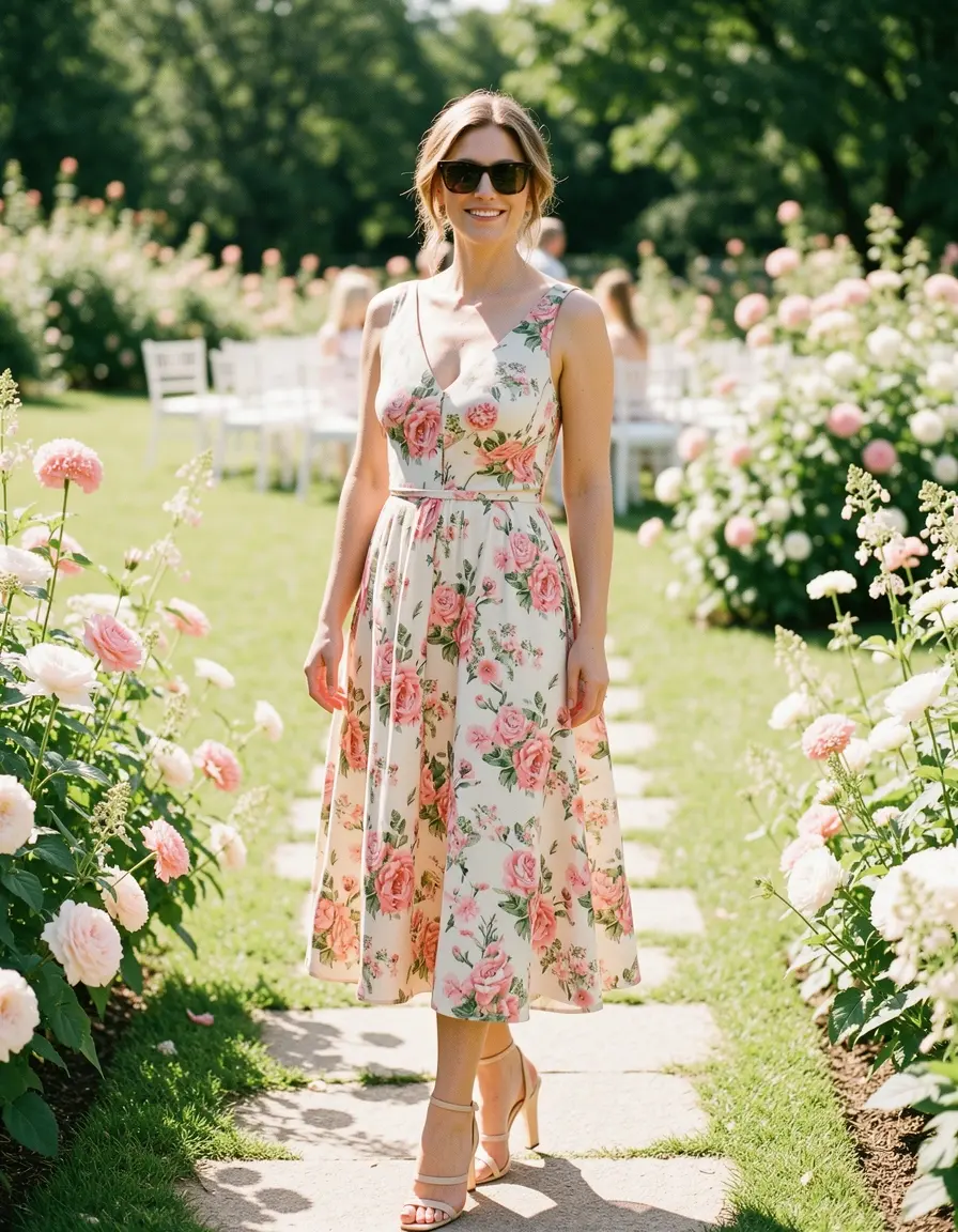 Vestido invitada boda dia floral midi