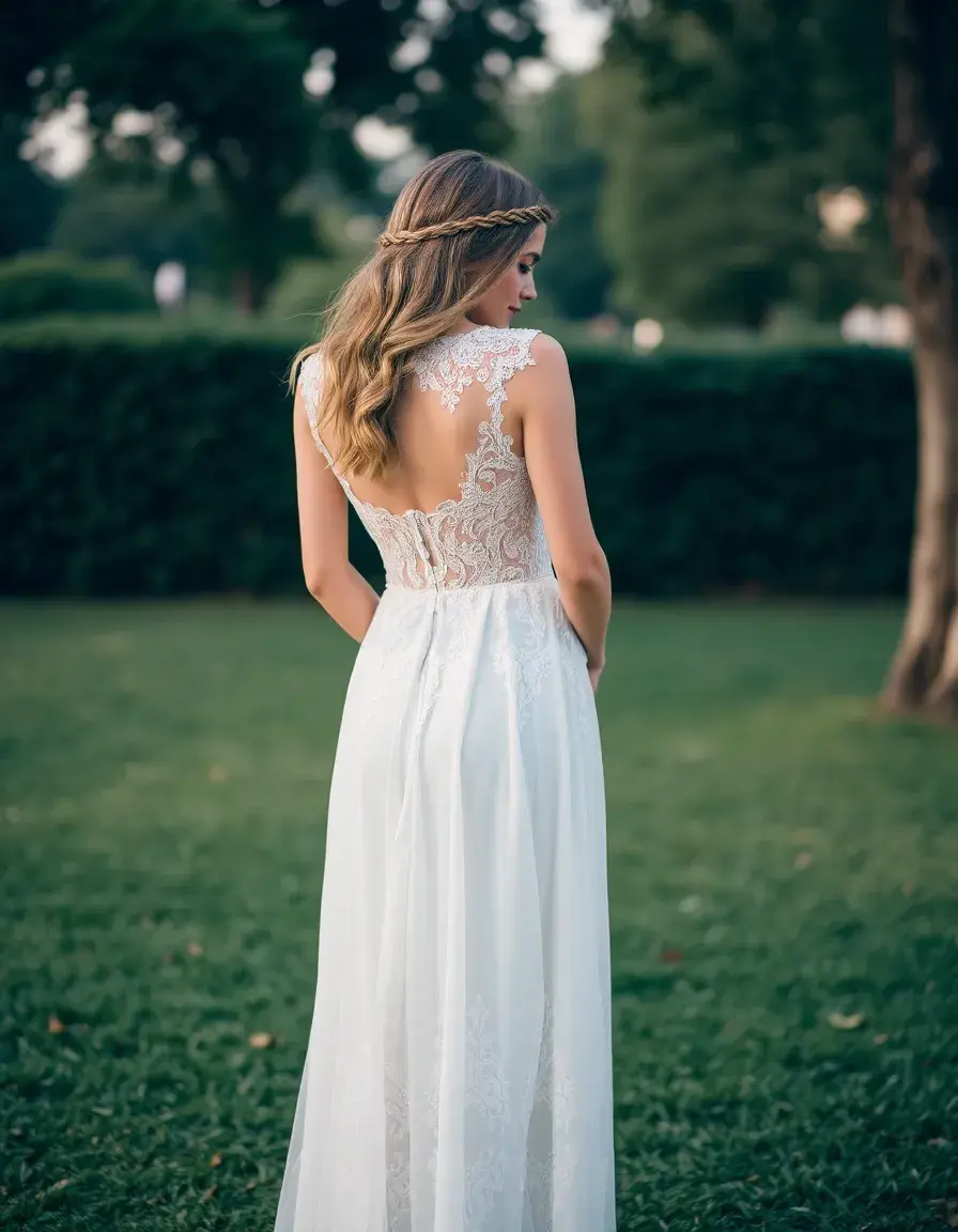 Vestido invitada boda dia de encaje romántico