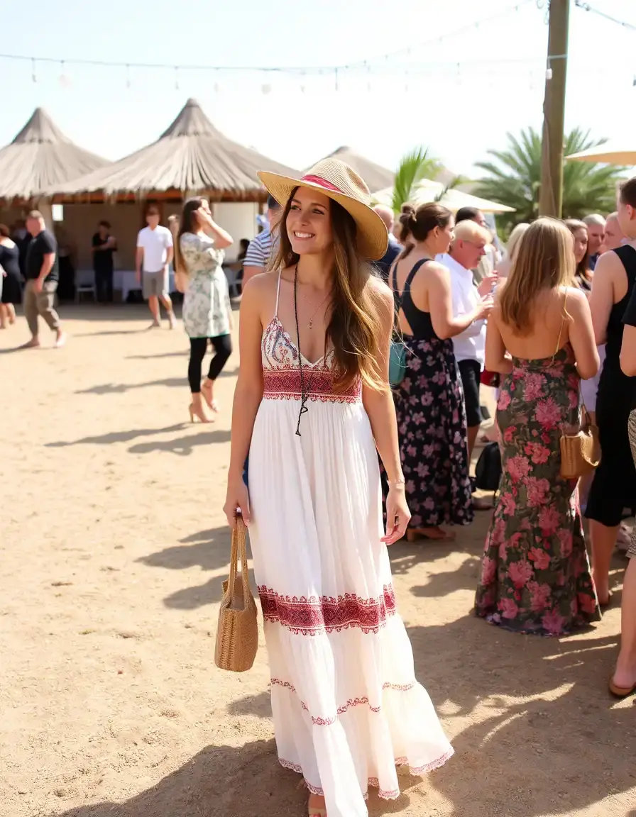 Vestido largo estilo boho chic