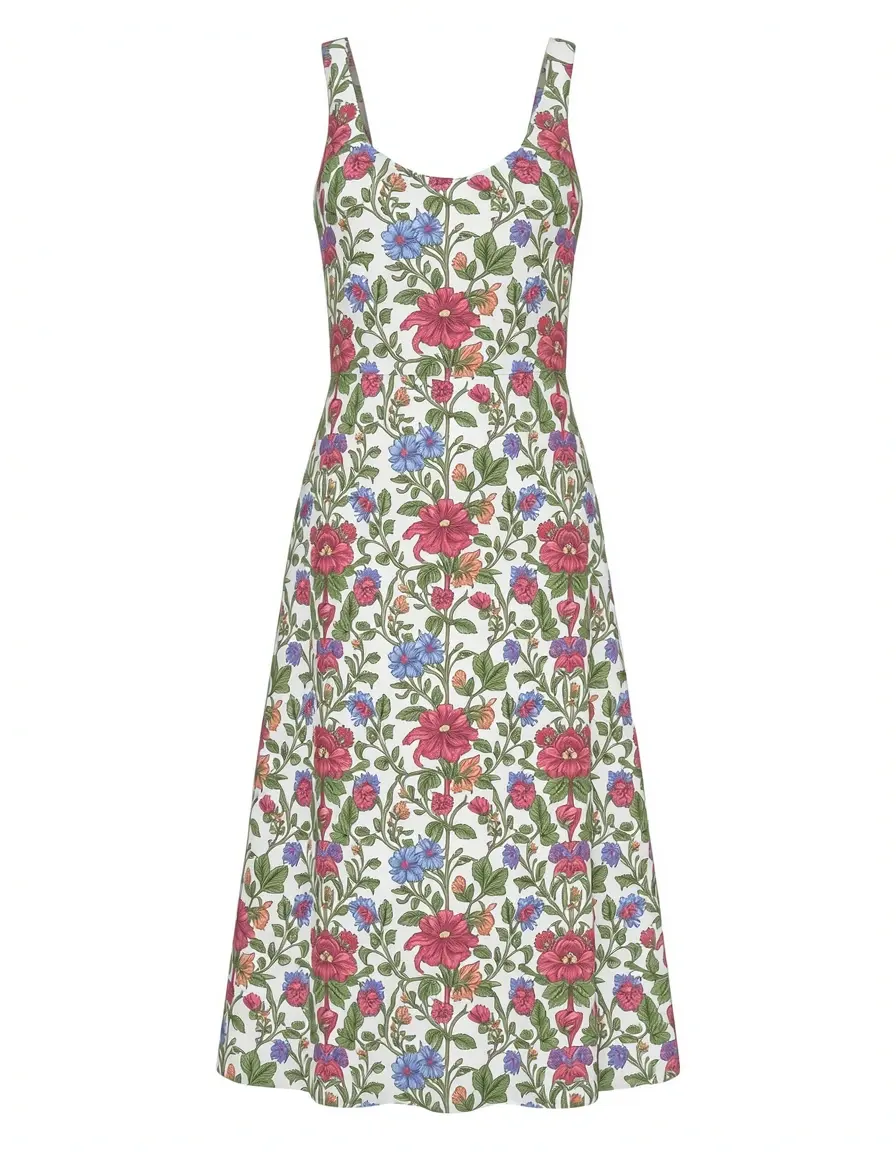 Midi Floral Dress front view