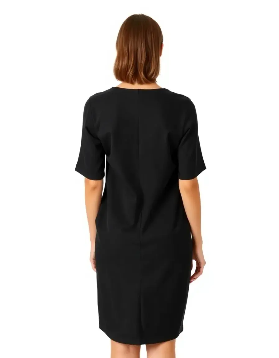Midi Shift Dress black back view