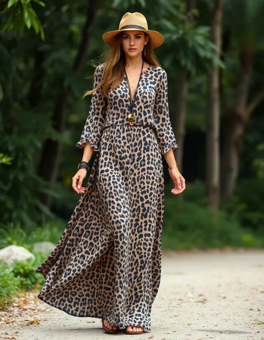 Leopard Maxi Boho Dress