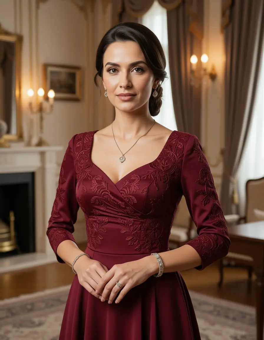 Vestido midi elegante para madre de comunion