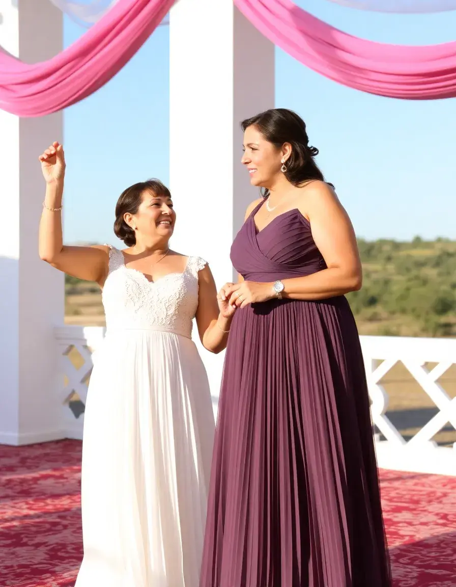 Vestido con falda plisada para madre de comunion