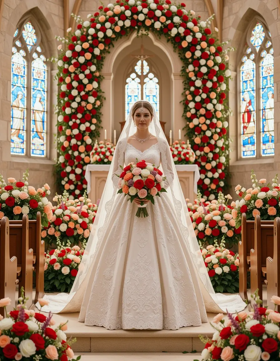 Vestido floral vibrante para madre de comunión