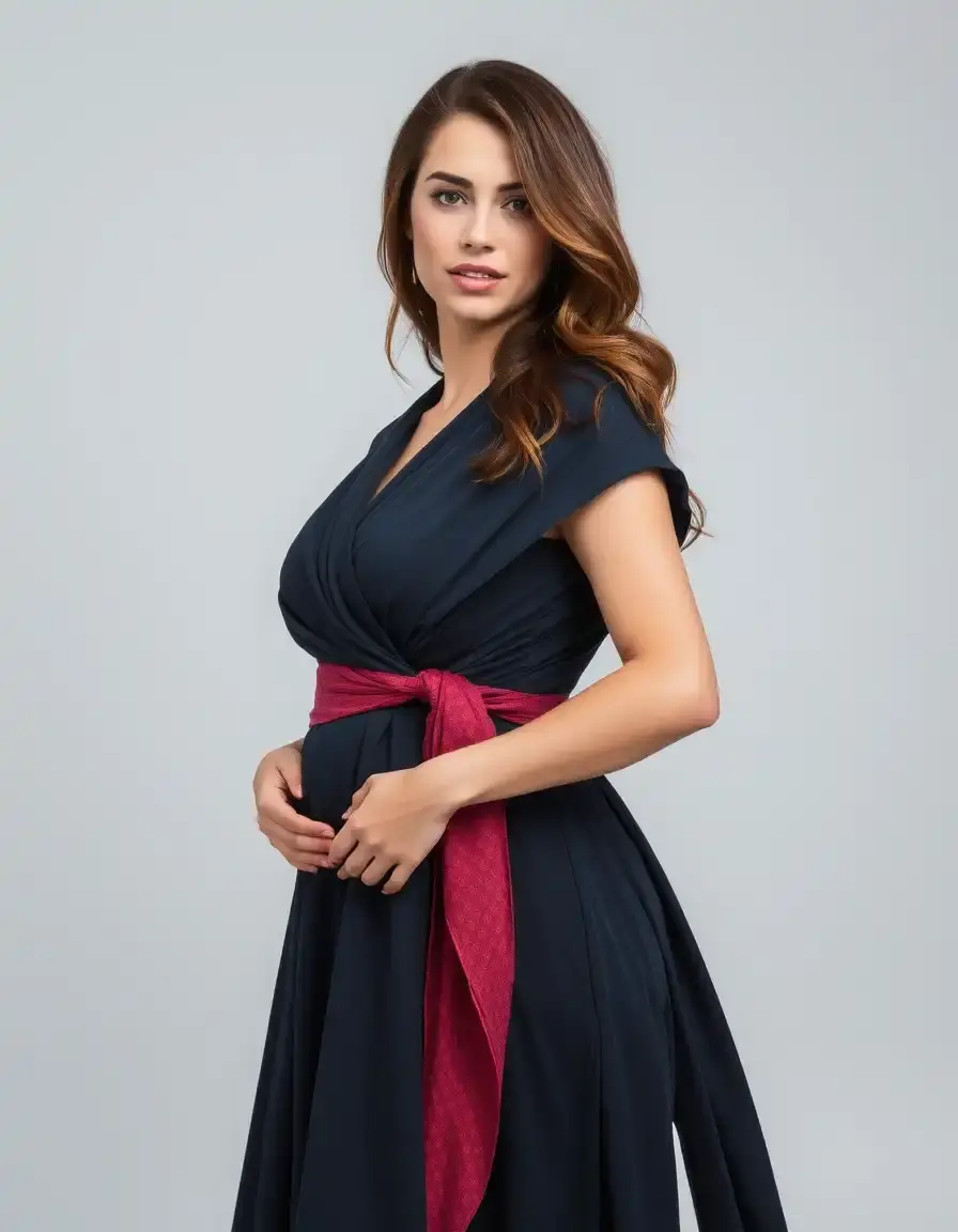 Vestido tipo wrap ajustable para madre