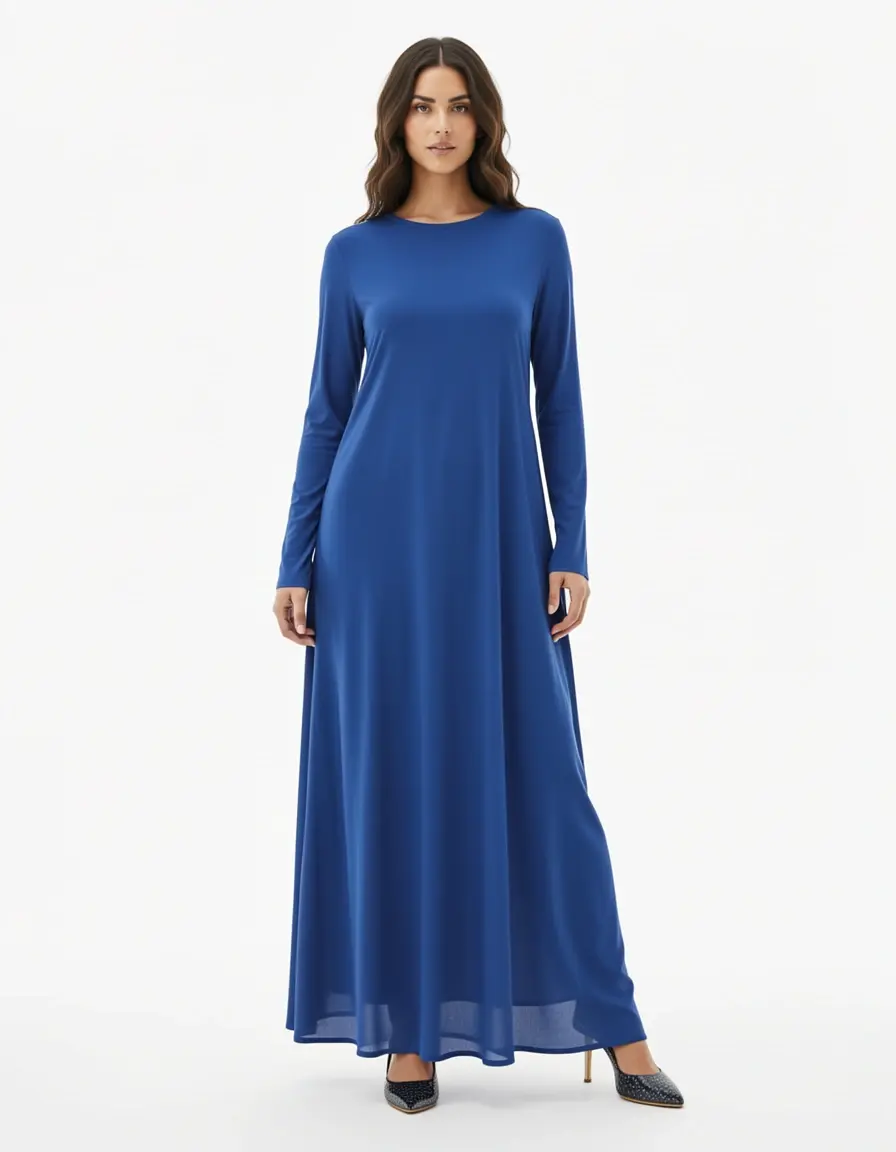 Vestido Maxi de Manga Larga fluido