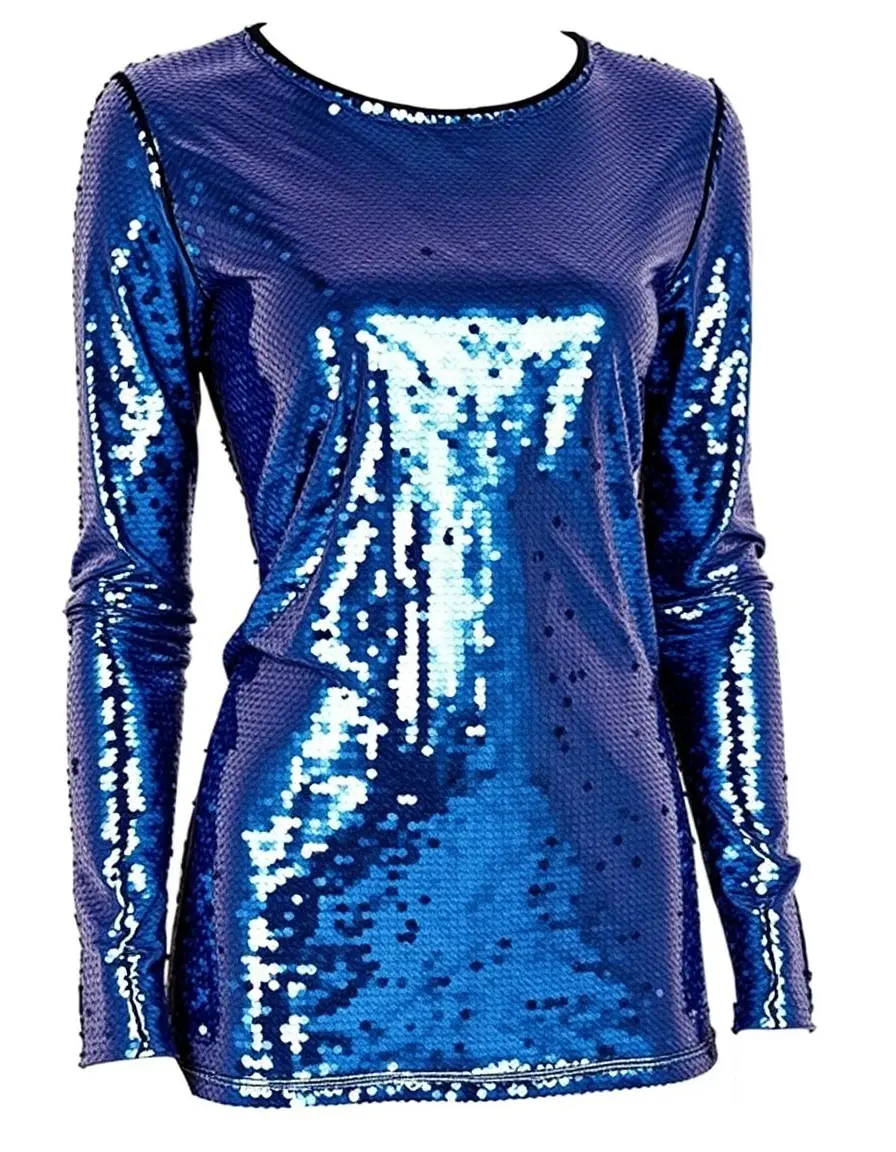 Vestido de Lentejuelas Manga Larga brillante