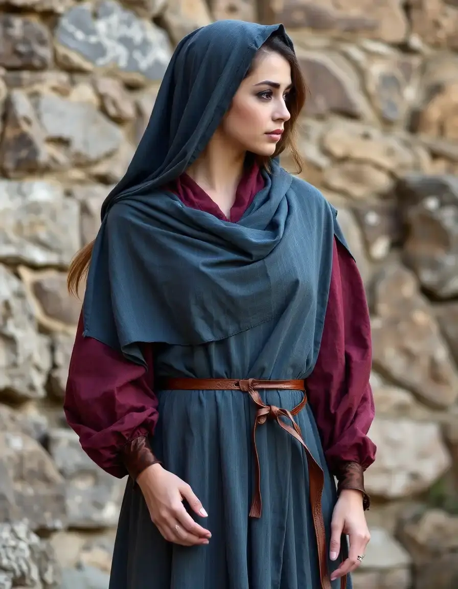 Vestido medieval estilo cruzado wrap muy versátil