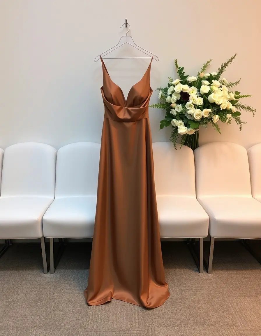 Vestido midi satinado para invitada