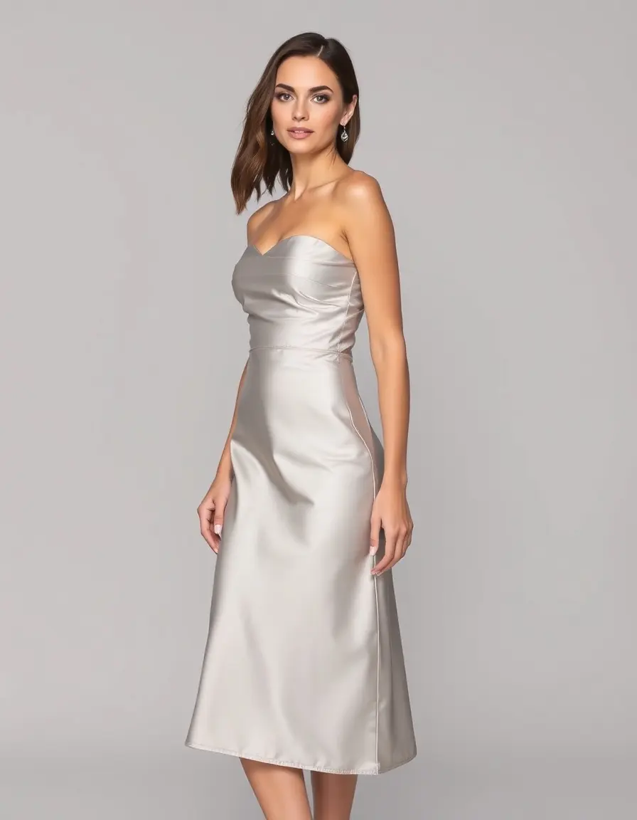 Satin midi mujer estilo suave