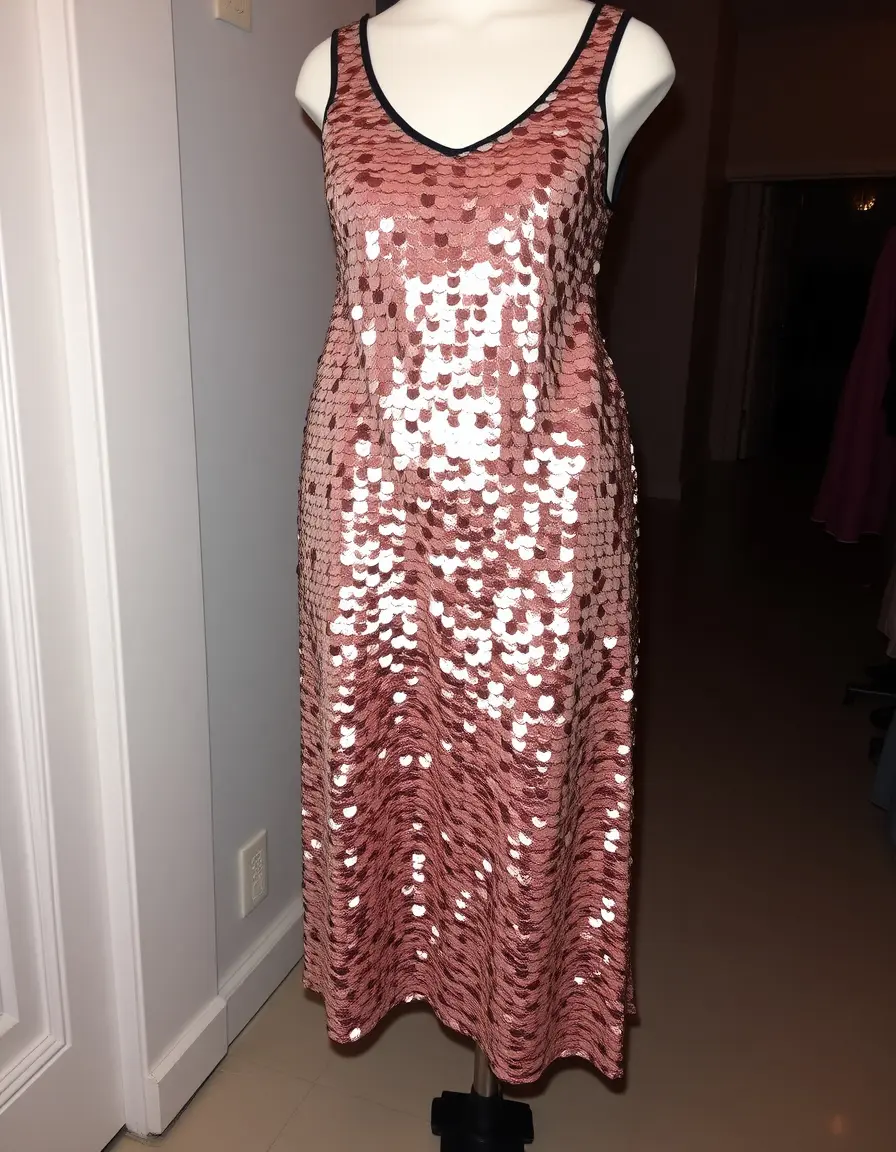 Sequin midi mujer vestido fiesta brillante