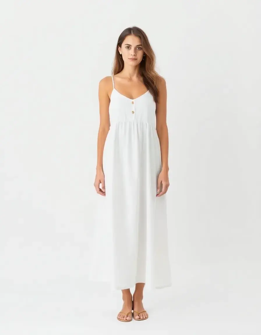Vestido blanco mujer de algodón tipo sundress