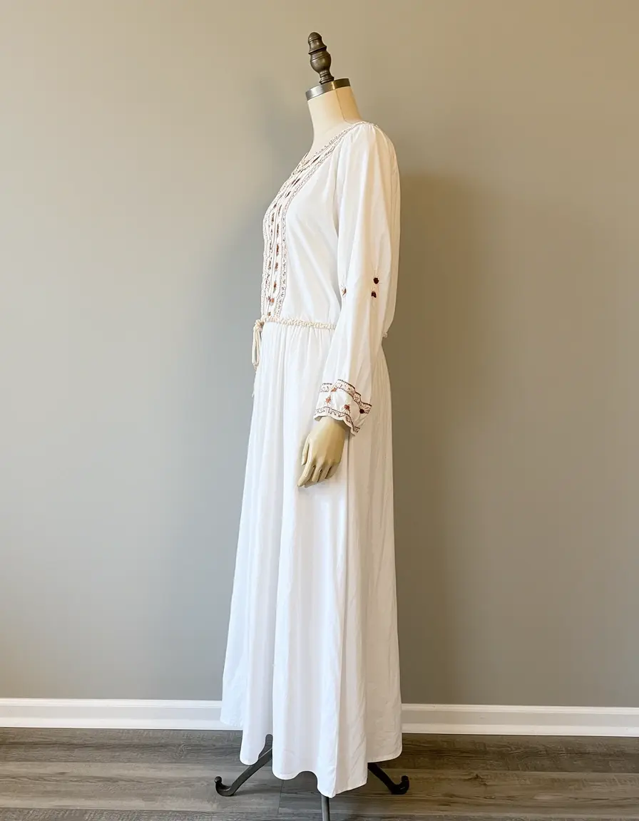 Vestido blanco mujer largo estilo maxi boho
