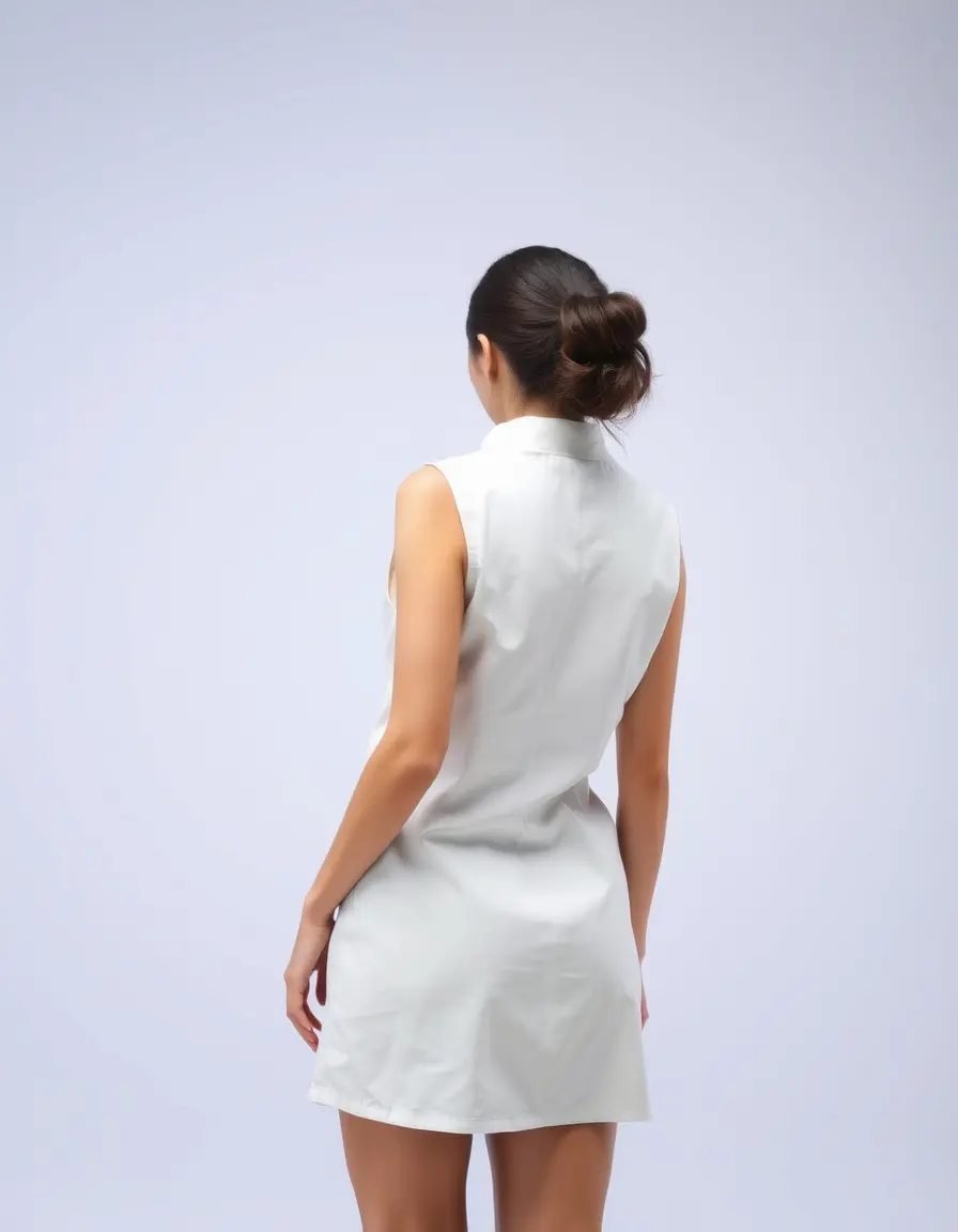 Vestido blanco mujer corte shift sencillo