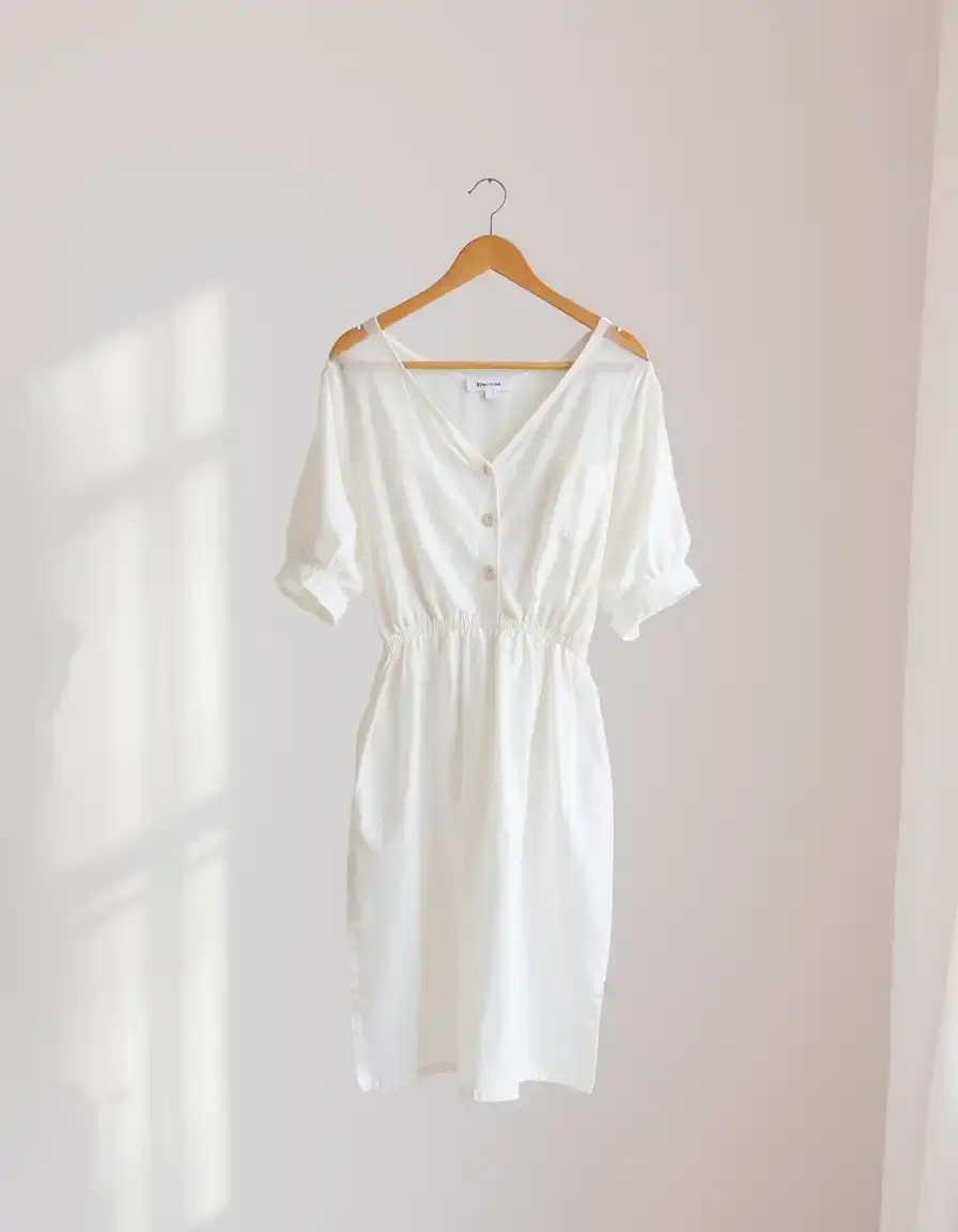 Vestido blanco mujer de lino casual