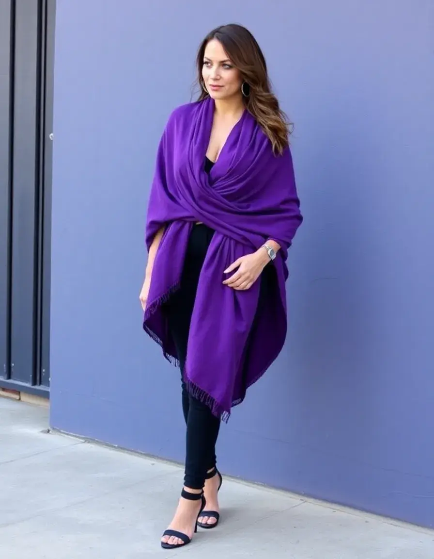 Vestido morado cruzado tipo wrap