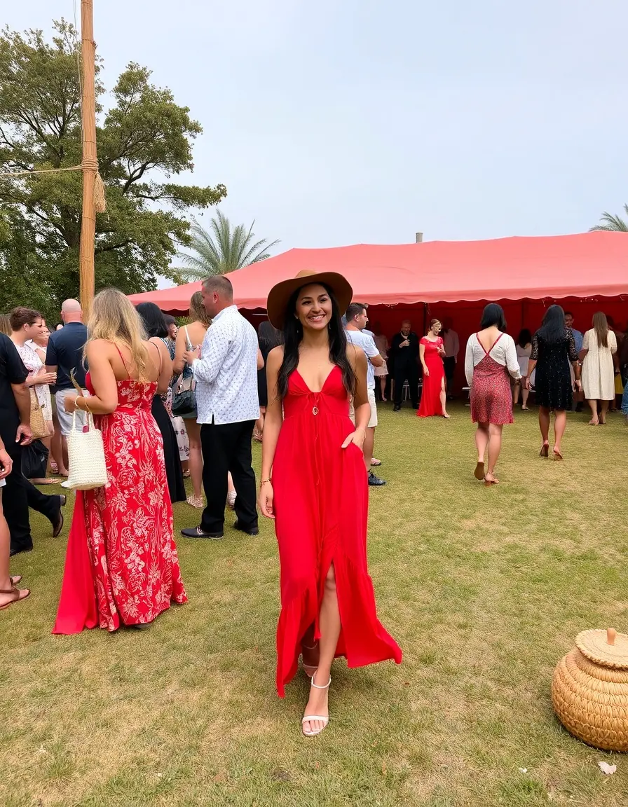 Vestido estilo boho rojo invitada boda campo o playa