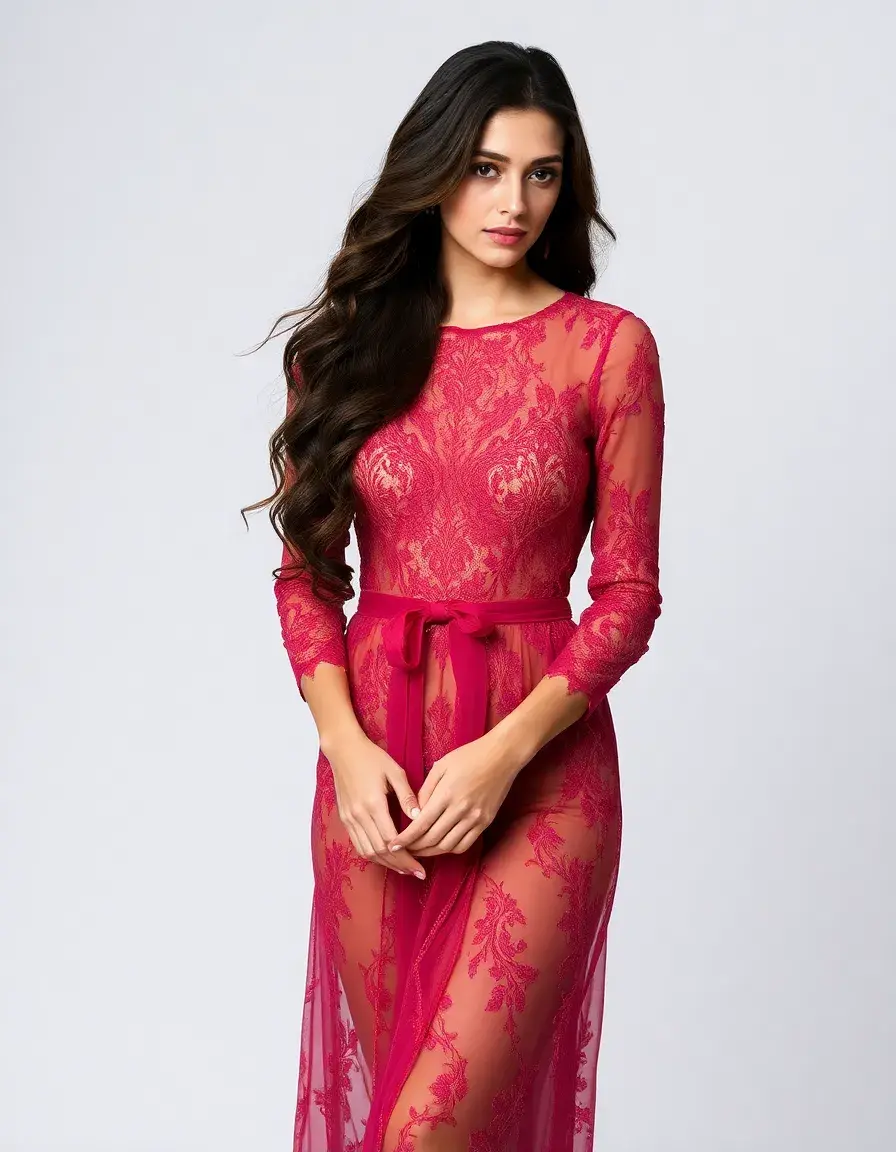 Vestido de Encaje Transparente