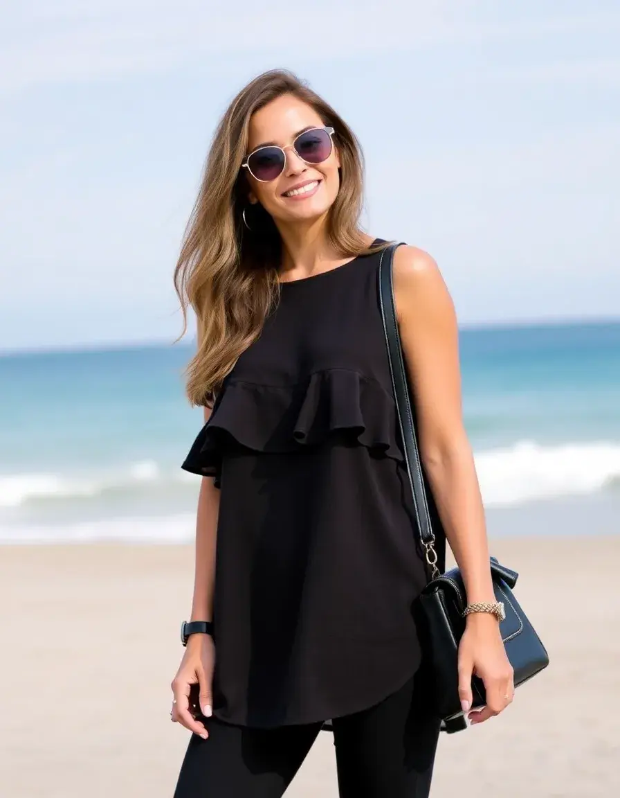 Vestido volantes casual estilo shift