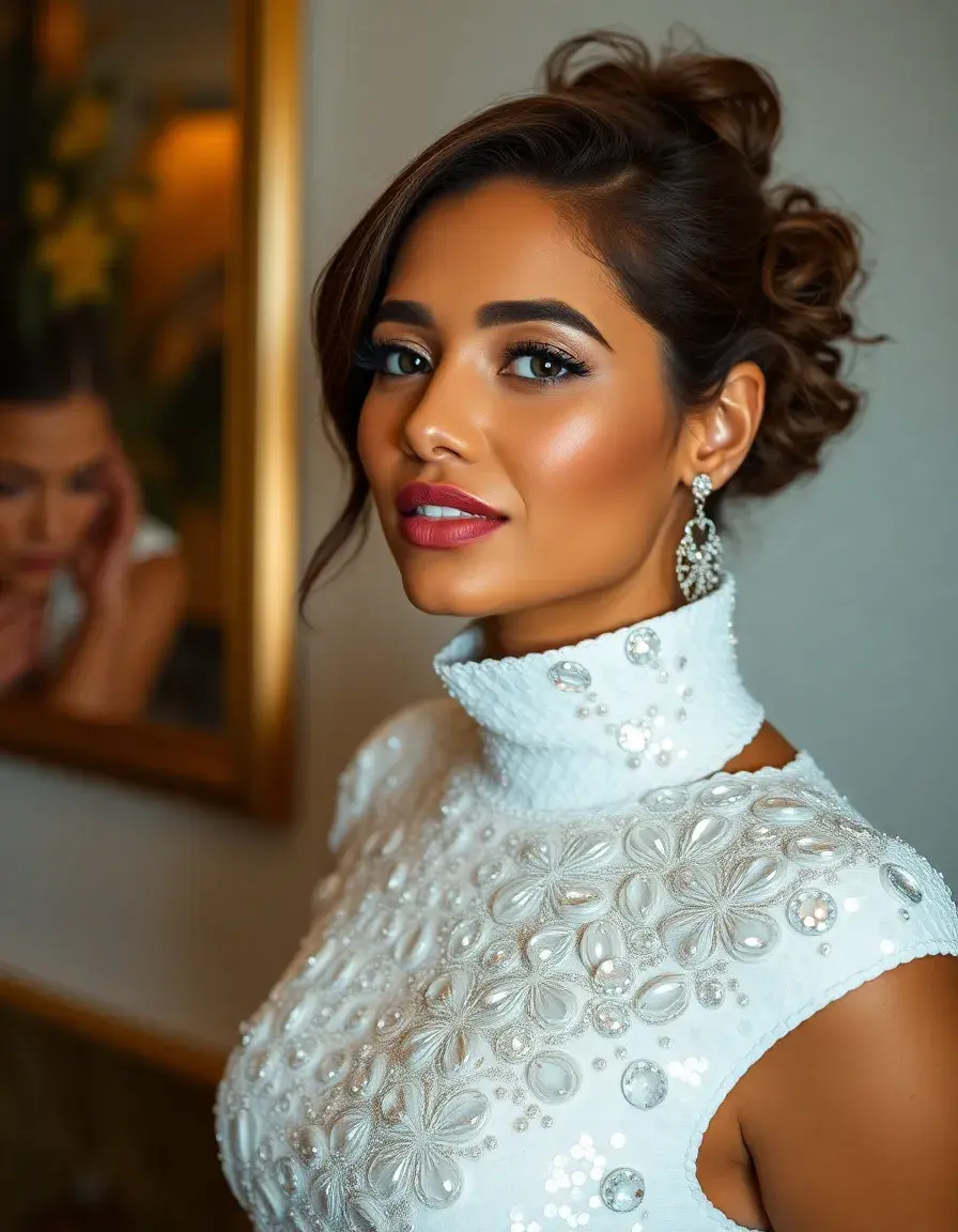 Vestido Blanco de Lentejuelas para Fiesta