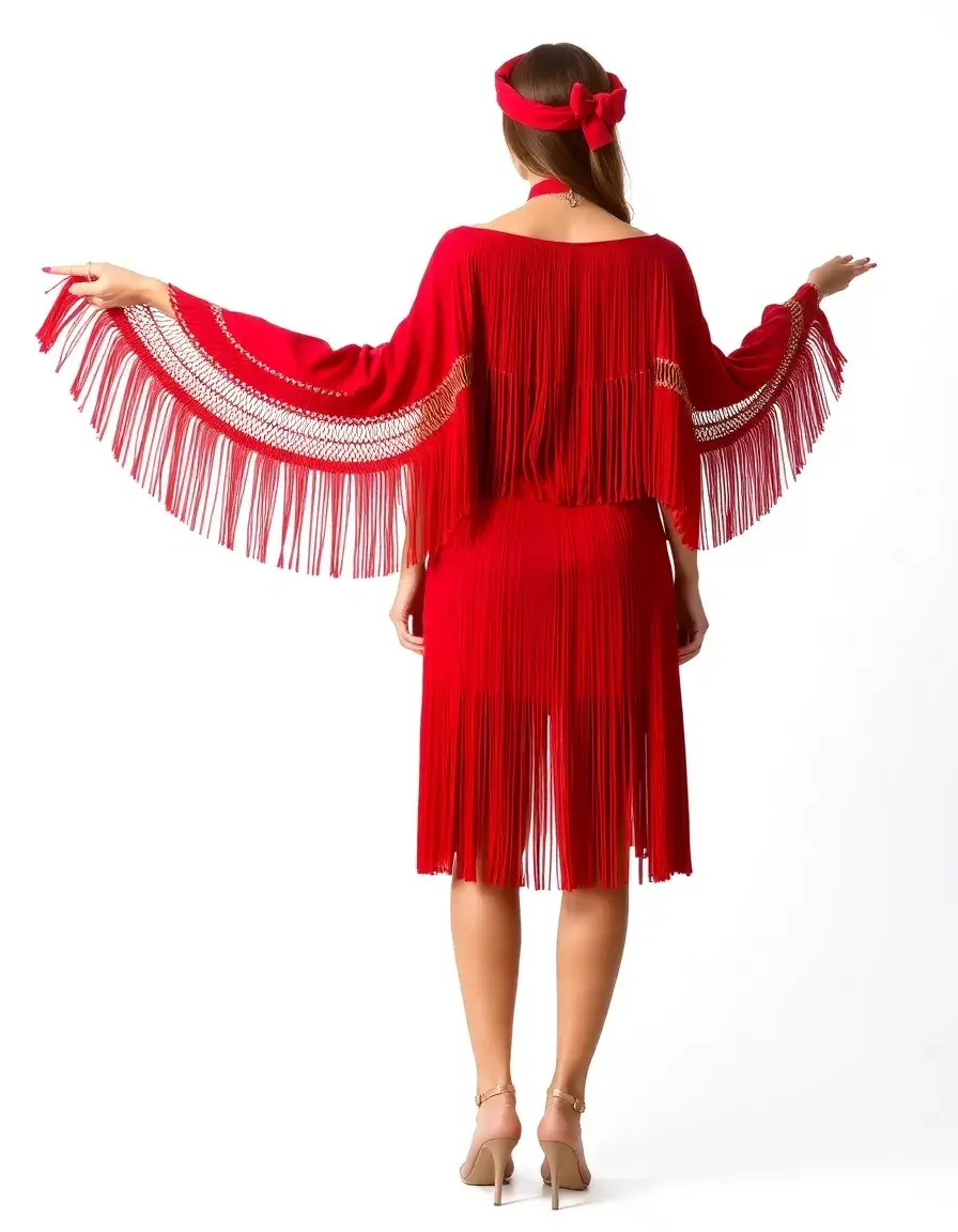 Fiesta Fringe Dress red back view