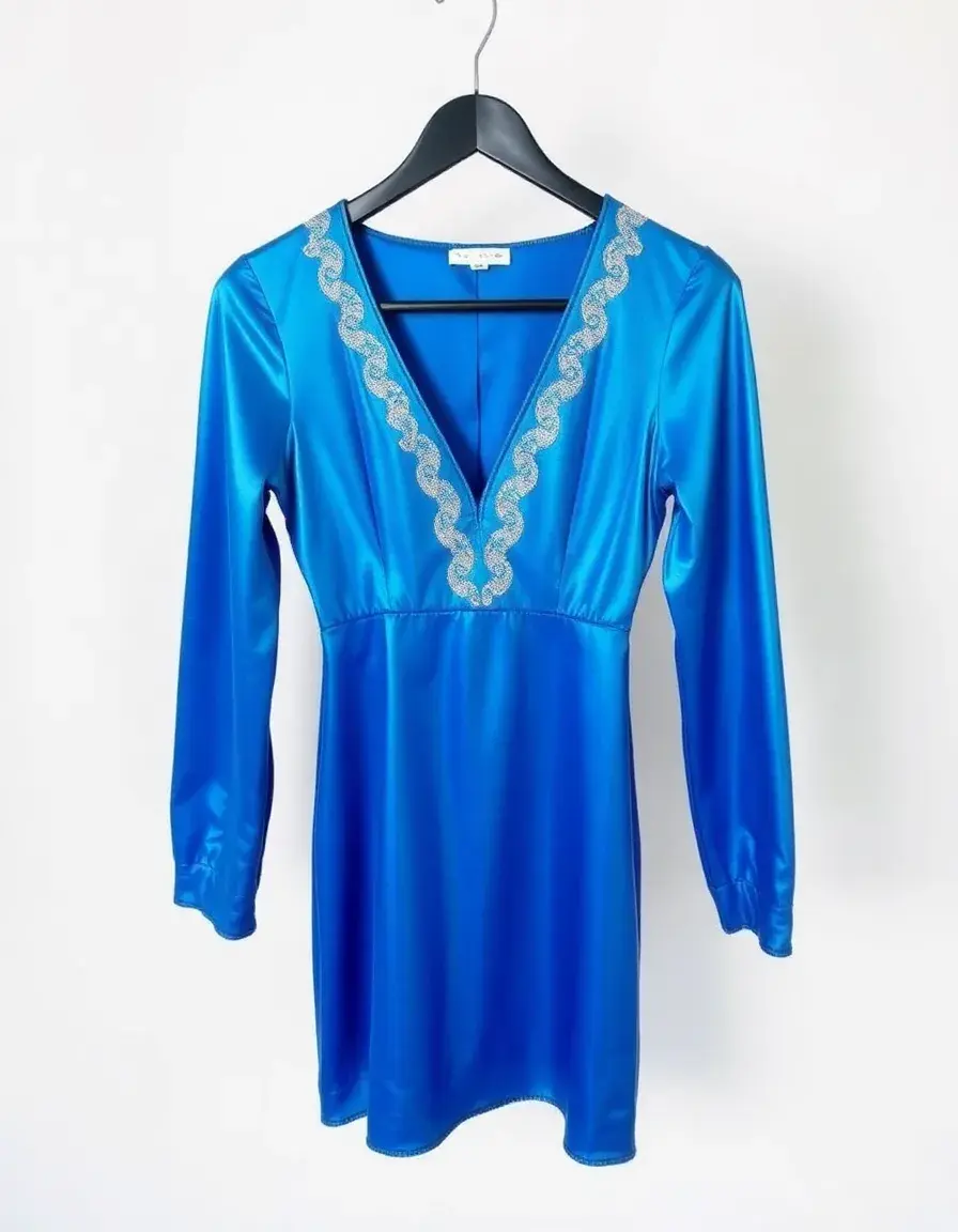 Fiesta Metallic Dress blue on hanger