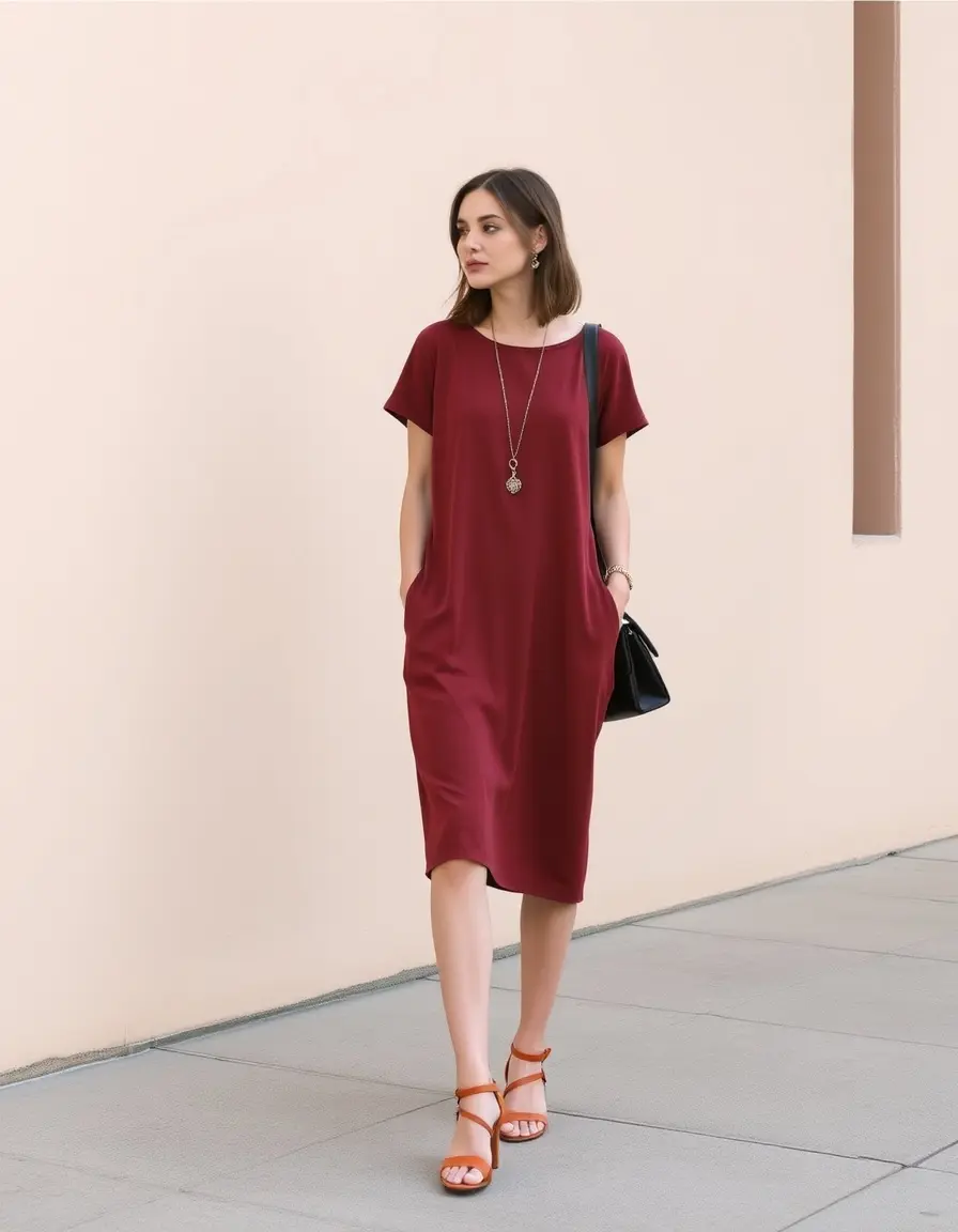 Vestido casual estilo Shift simple y elegante