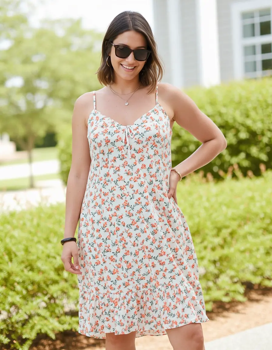 Vestido casual floral fresco para verano