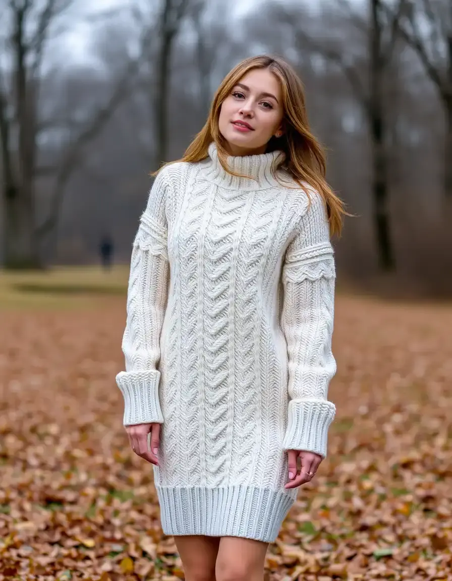 Vestido de punto casual y acogedor