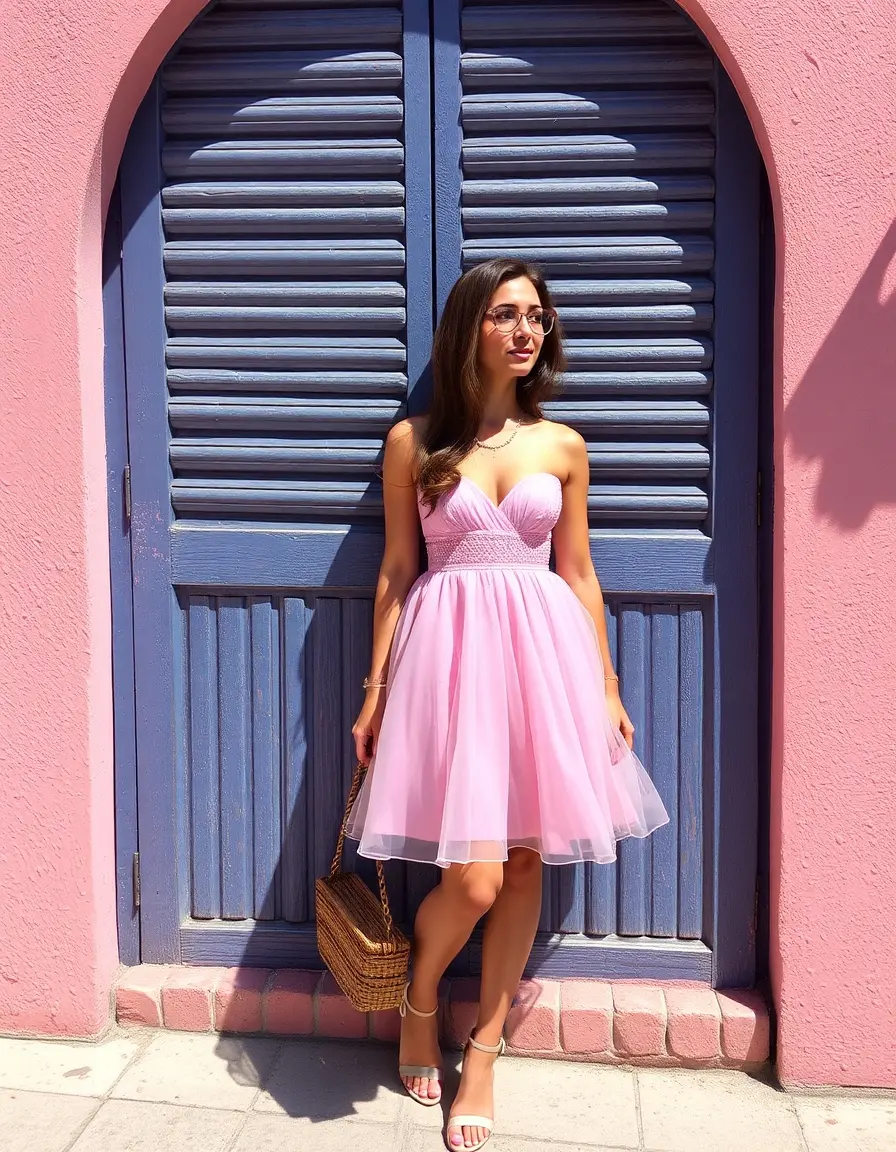 Mini vestido de coctel rosa