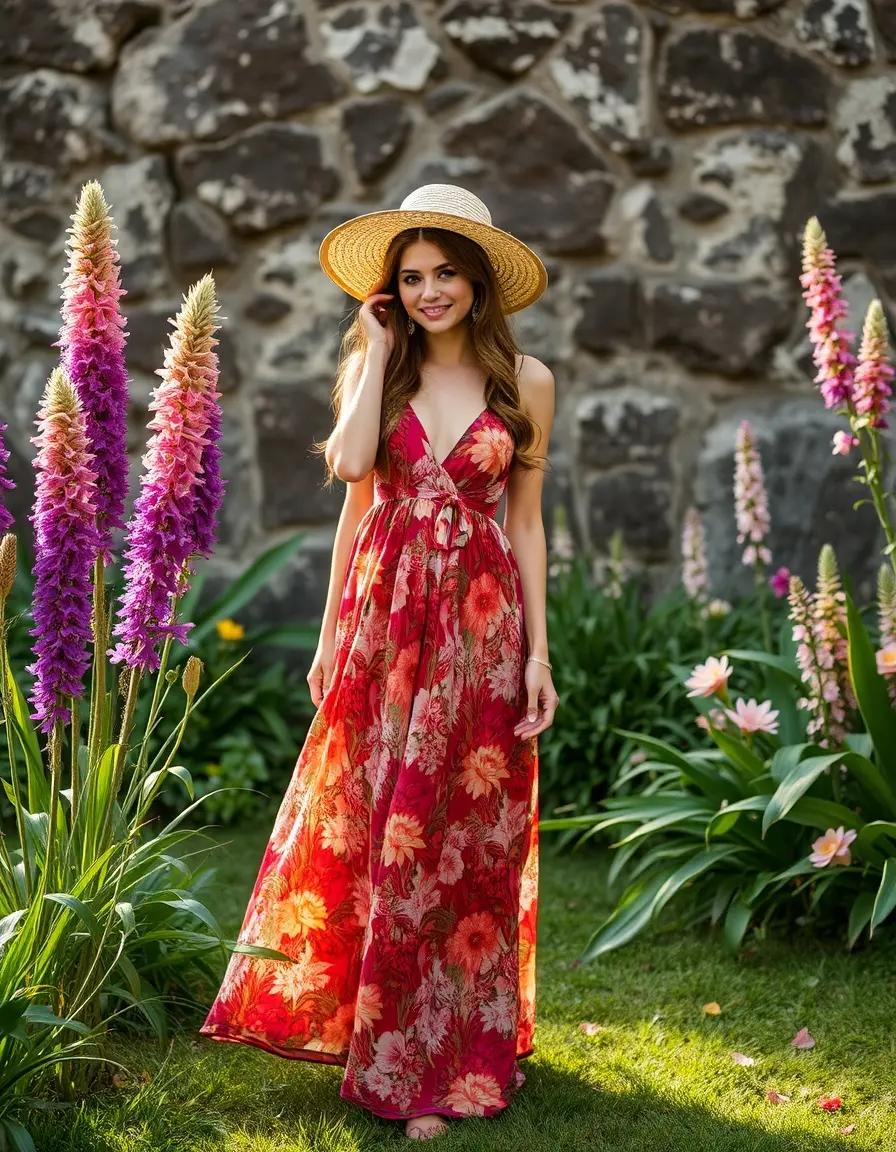 Vestido maxi floral de fiesta