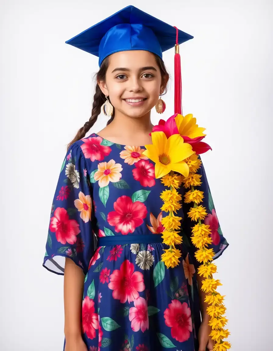 Vestido floral juvenil para graduación