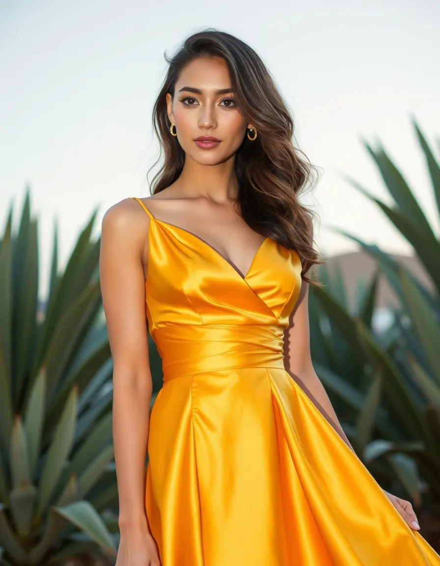 Vestido de satén elegante juvenil