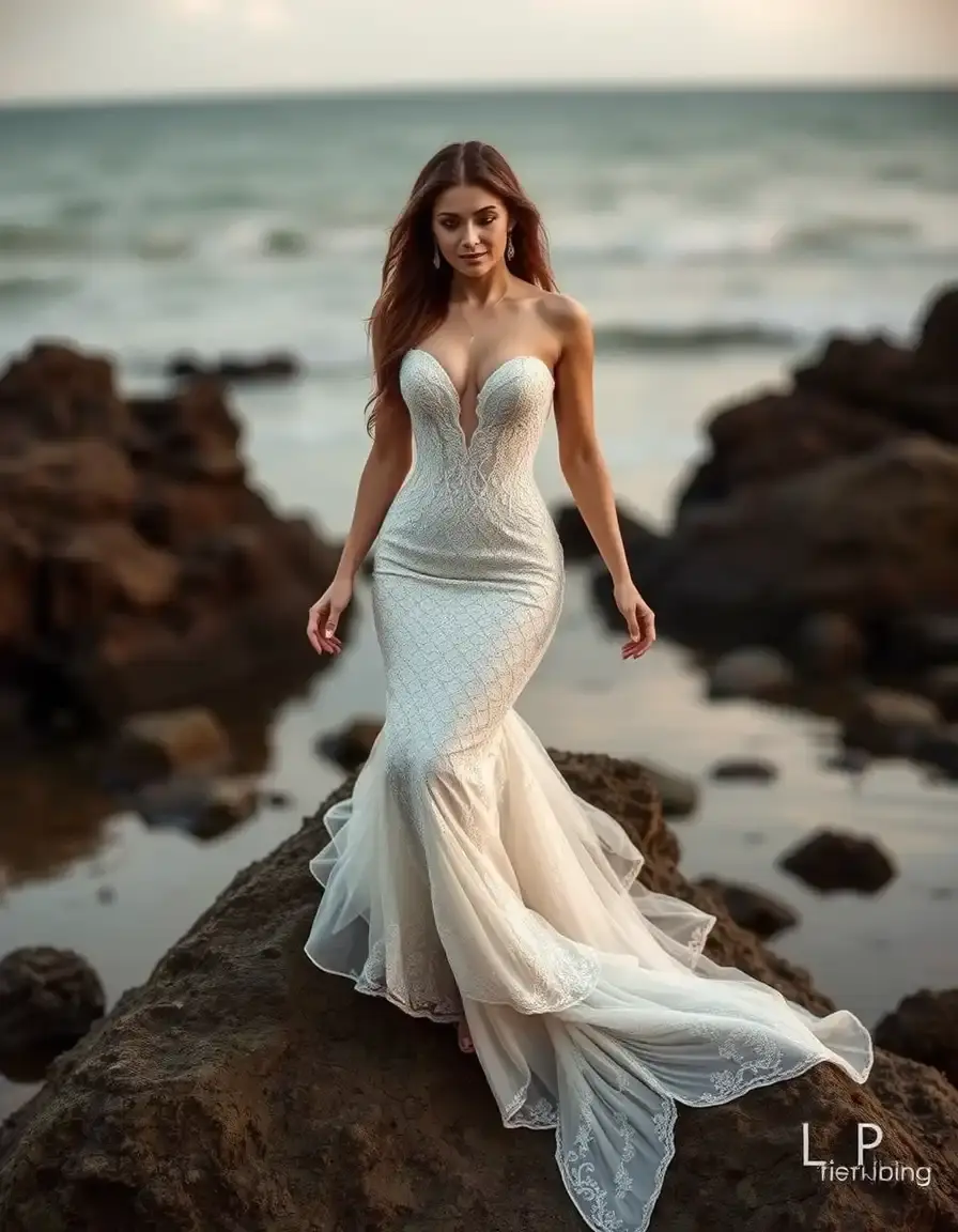 Vestido de novia corte sirena entallado