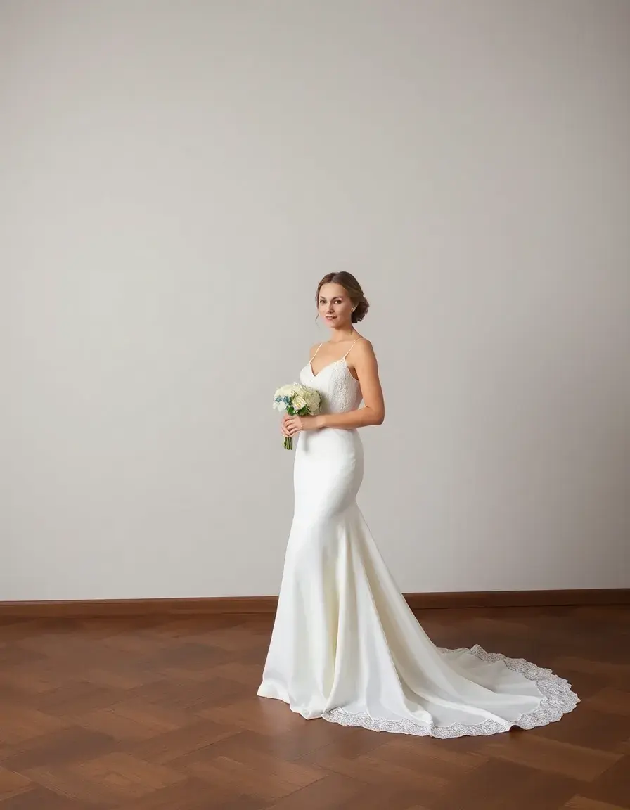 Vestido de novia clásico corte en A