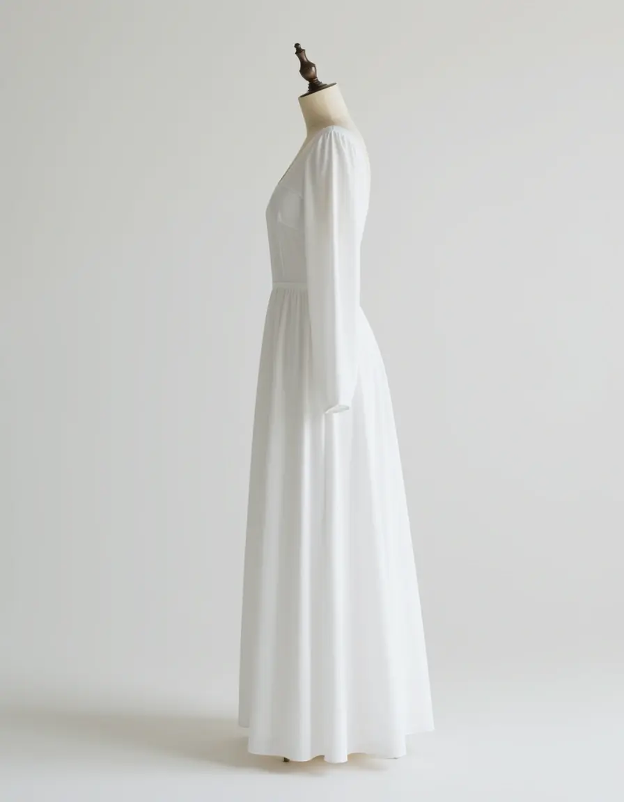 White maxi dress flowy side view