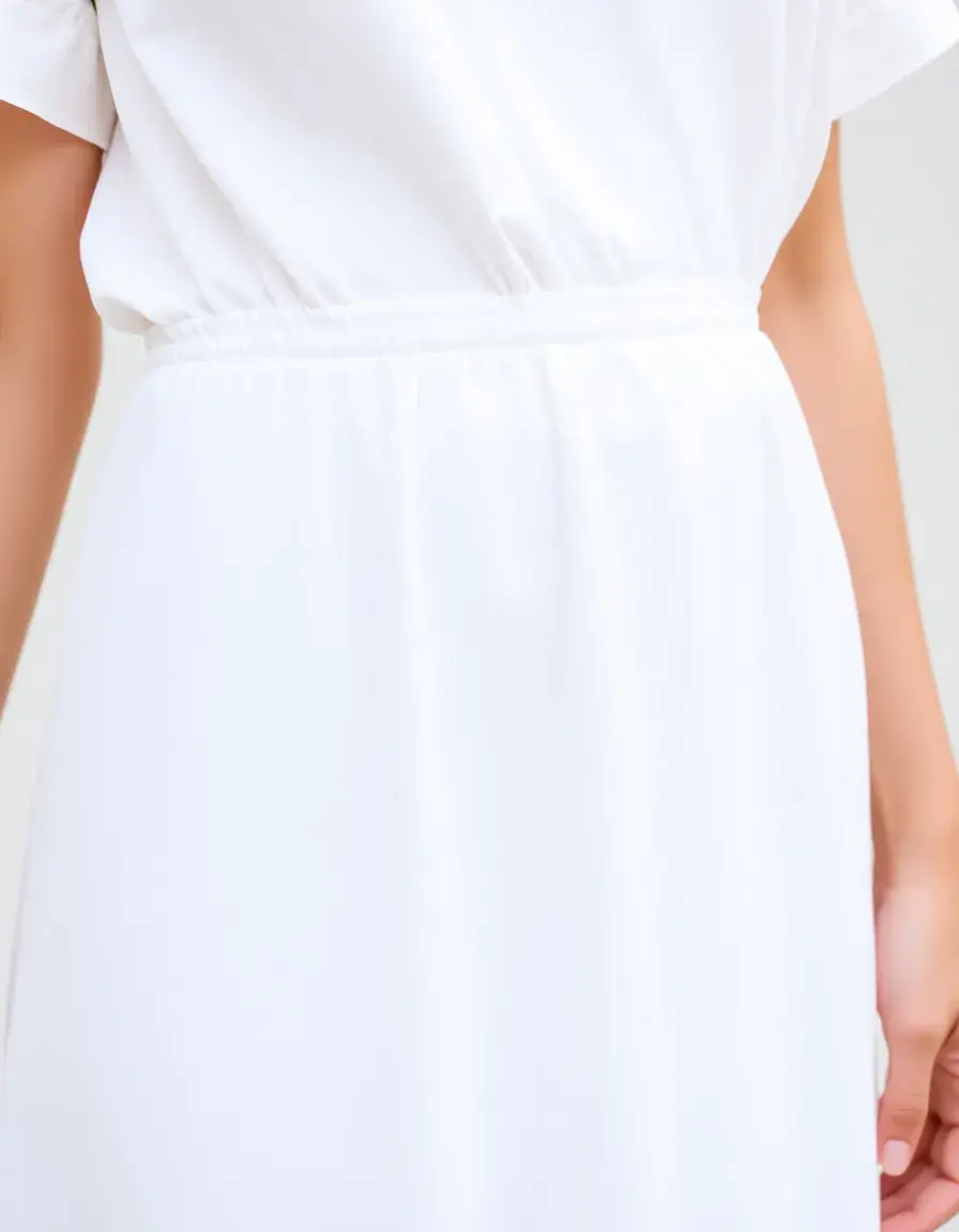 White midi dress versatile close-up