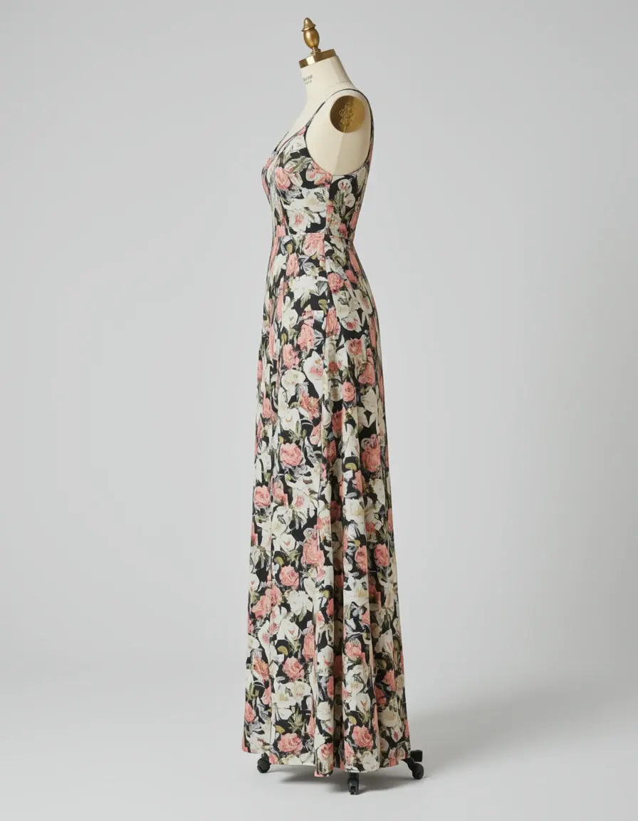 Vestido Boda Maxi floral lateral