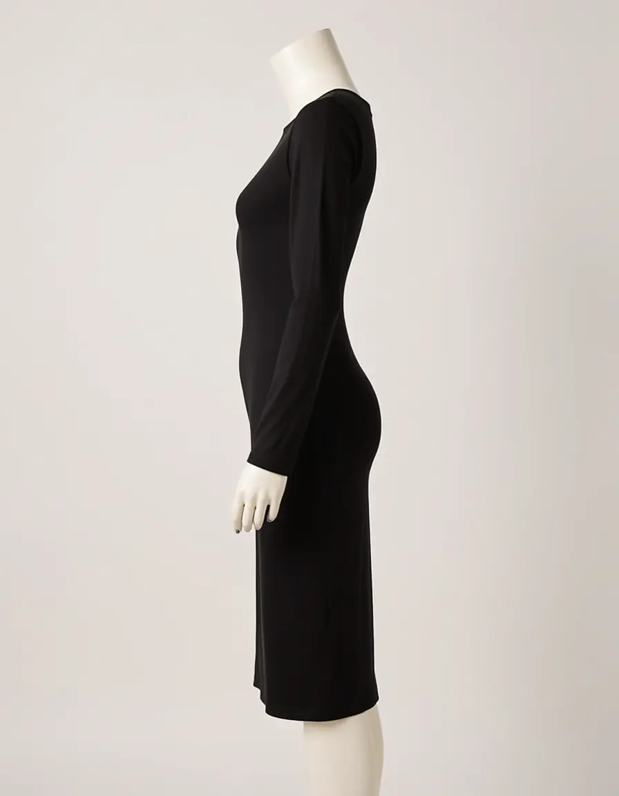 Long sleeve bodycon dress in black