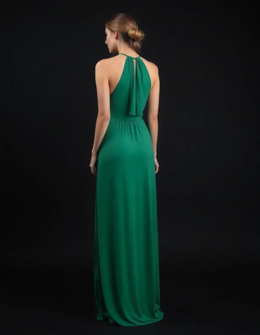 Halter neck maxi in green