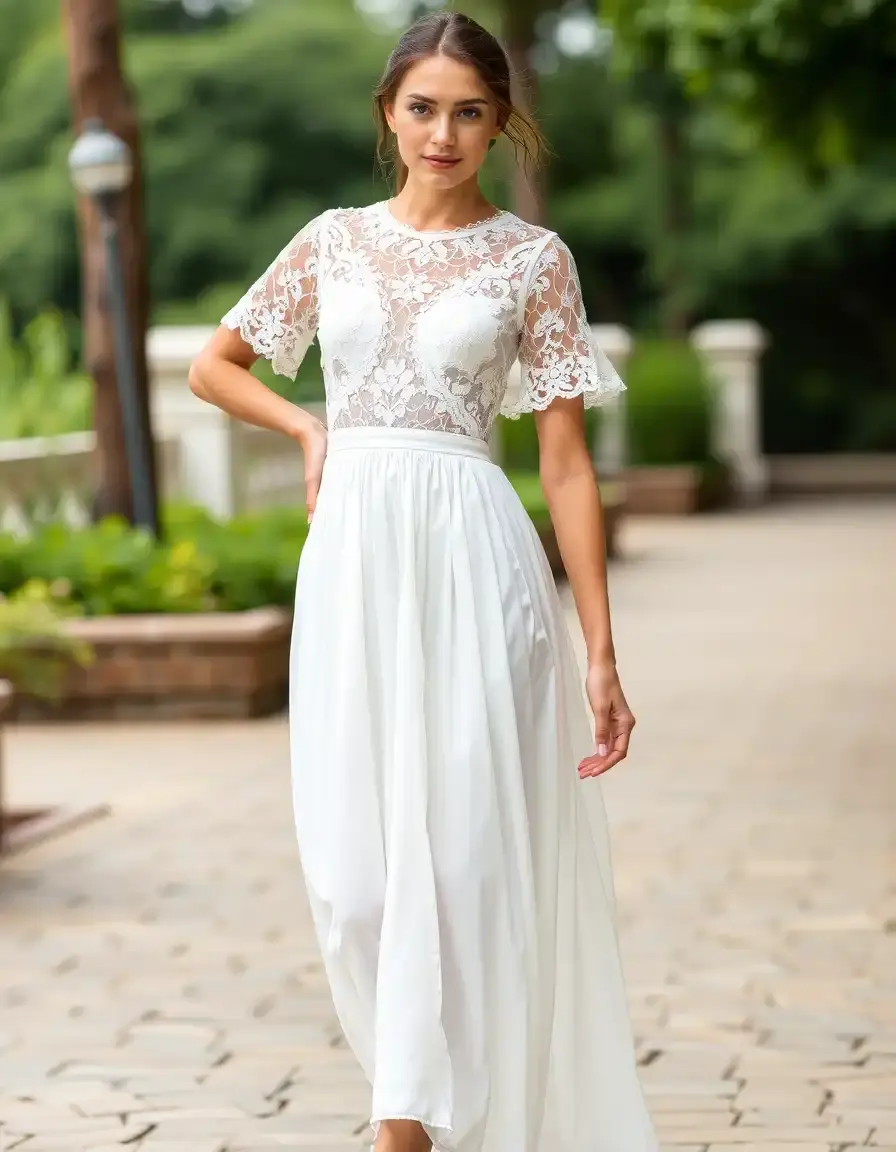 Lace overlay dress in white