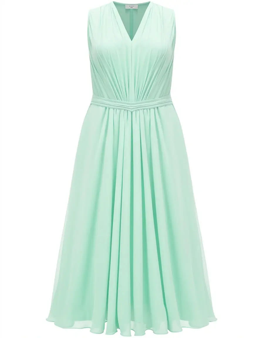 Invitada Chiffon Dress en color menta