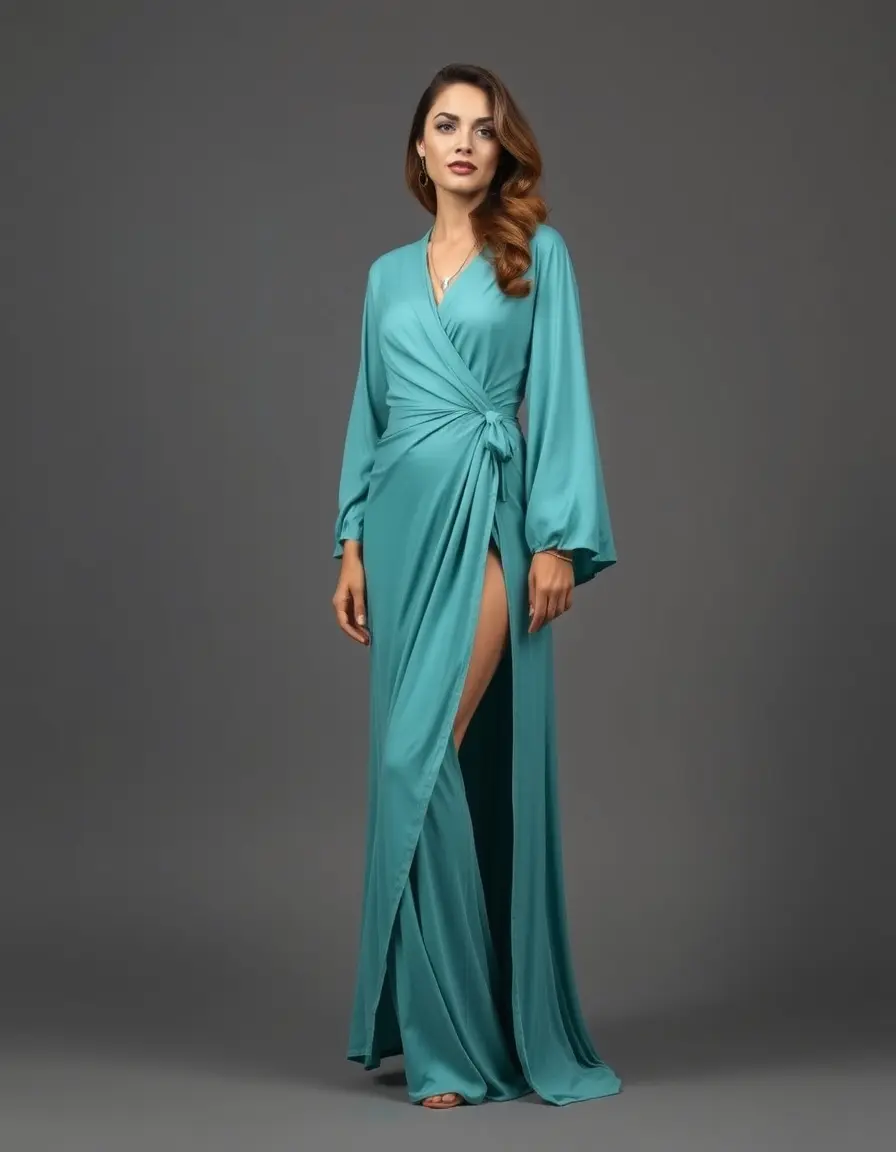 Invitada Wrap Maxi color teal