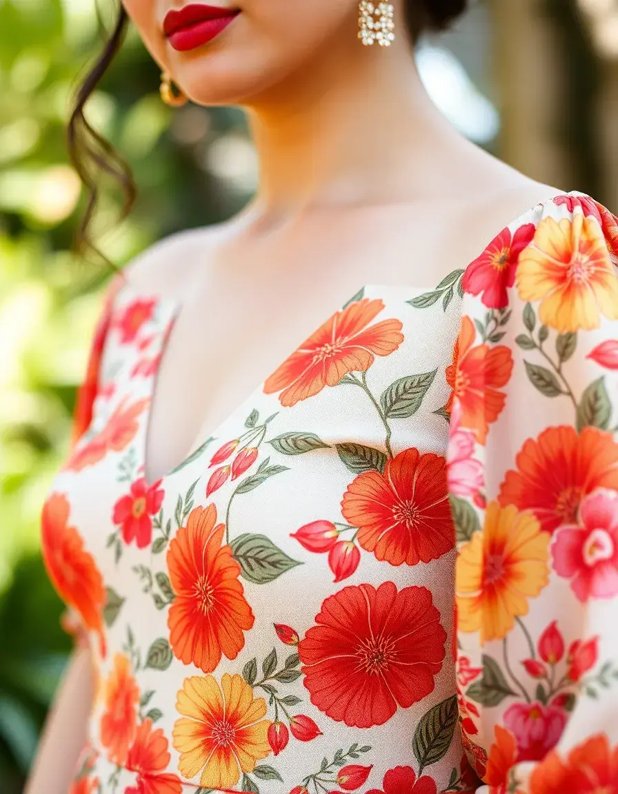 Invitada Floral estampado detalle