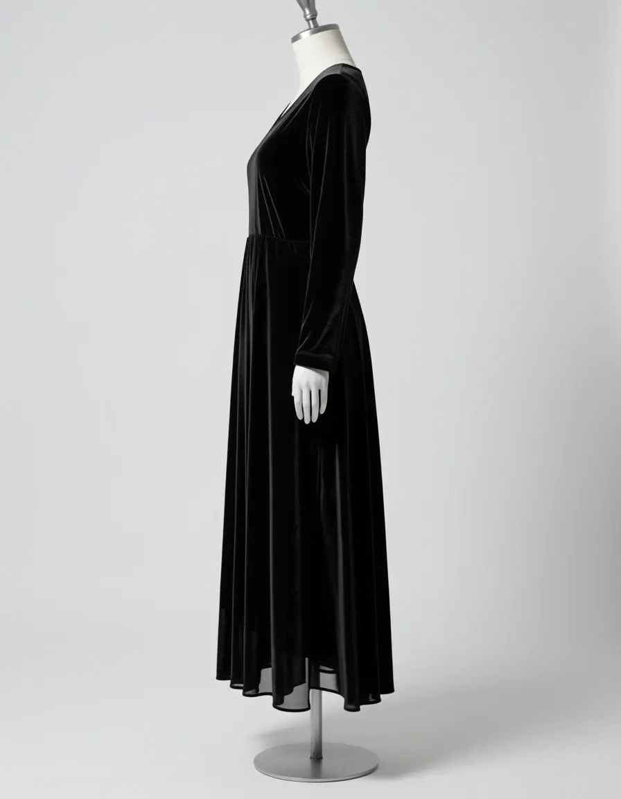 Vestidos nochevieja terciopelo negro elegante