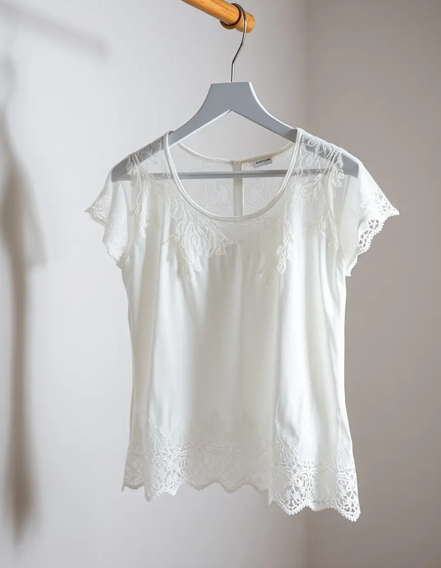 Vestido nochevieja encaje blanco percha
