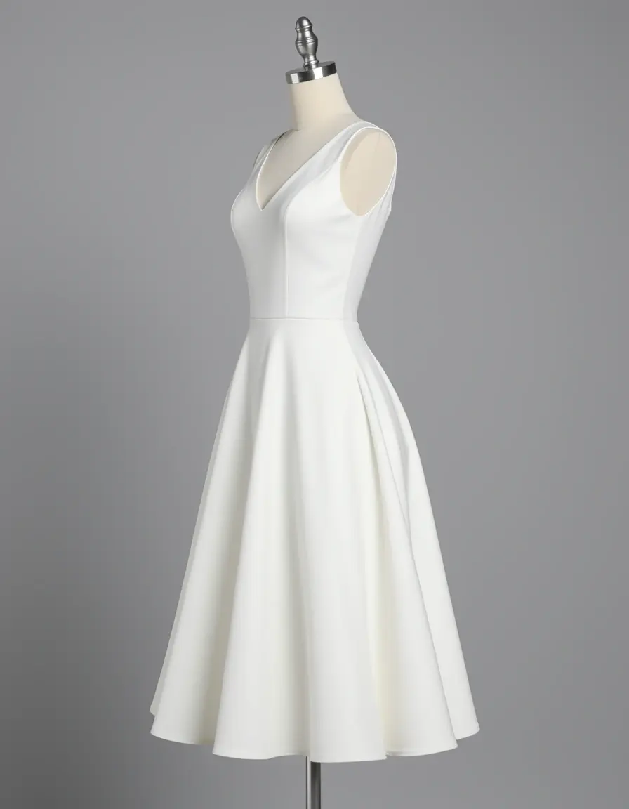 Vestido de novia corte en A color blanco elegante